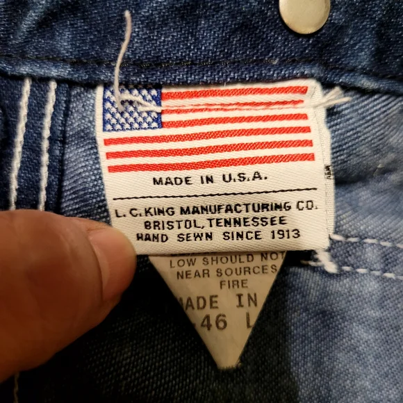 Vintage 70s Pointer Brand DenimOveralls USA Made. W-46 L-30